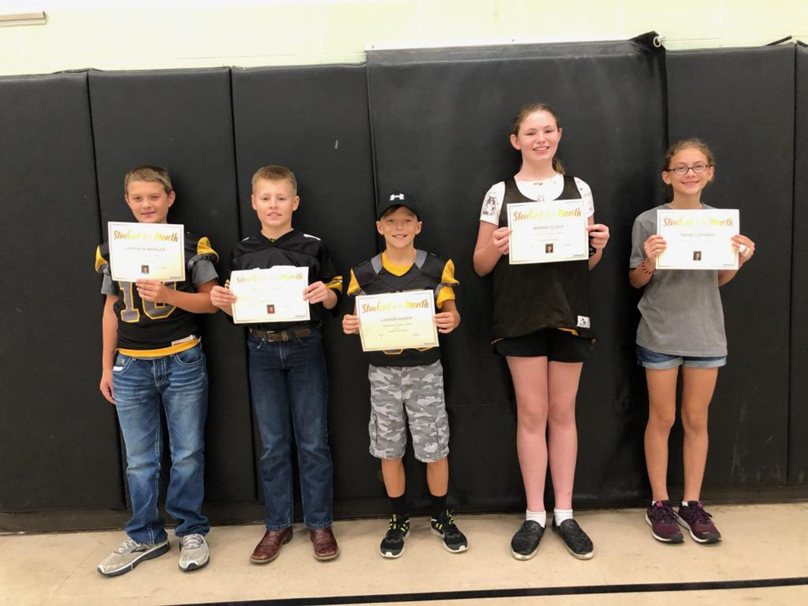 Schuler Fifth Grade Academic Award Winners